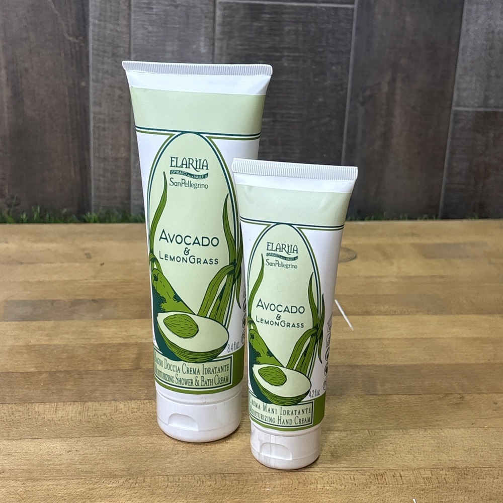 Elaria San Pellegrino Avocado Lemongrass Shower Bath Cream Hand Cream 2pc